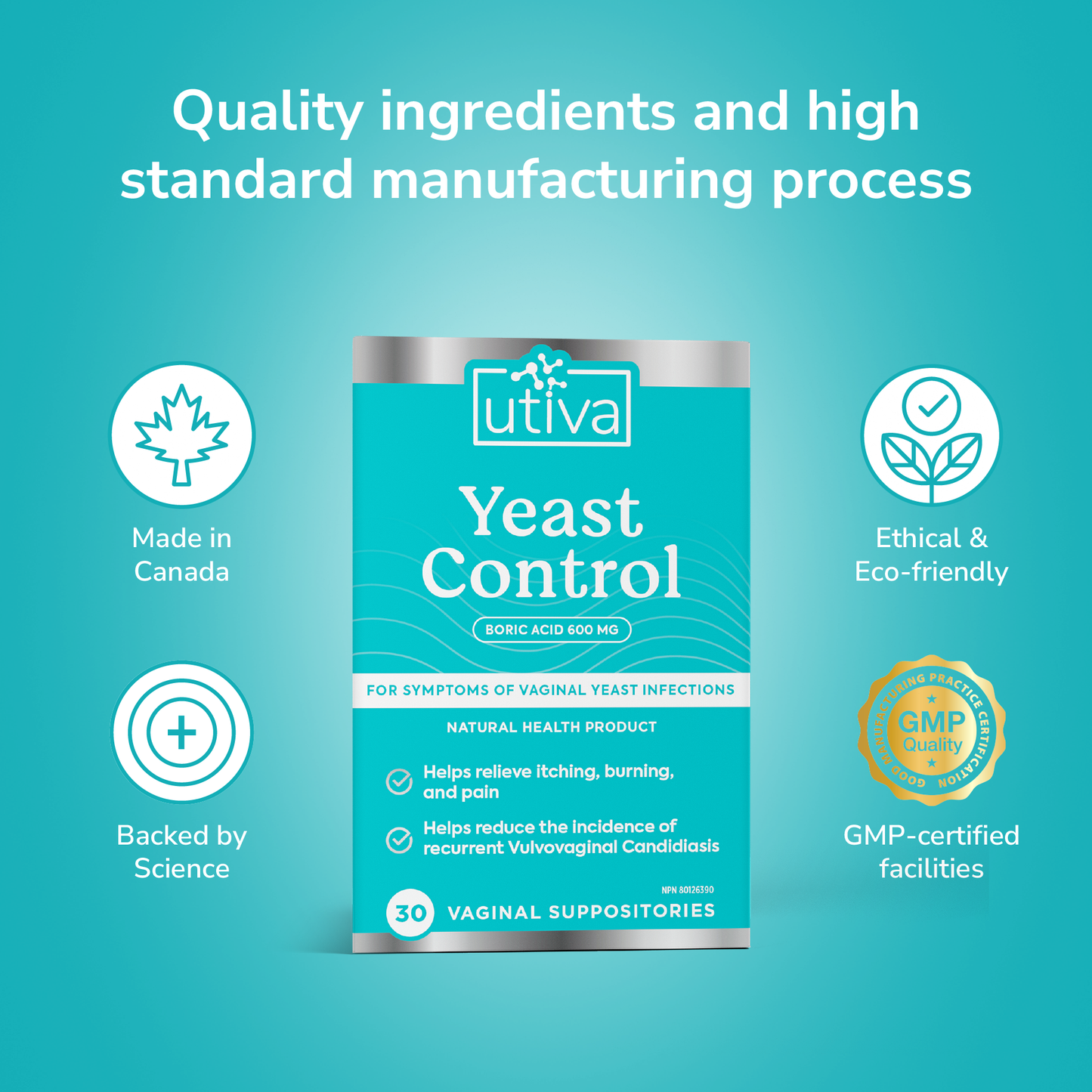 Yeast Control (Boric Acid Suppositories)